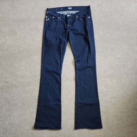 Rock & Republic Flared Leg Jeans Womens Size 29 Blue Dark Wash - Picture 2 of 6